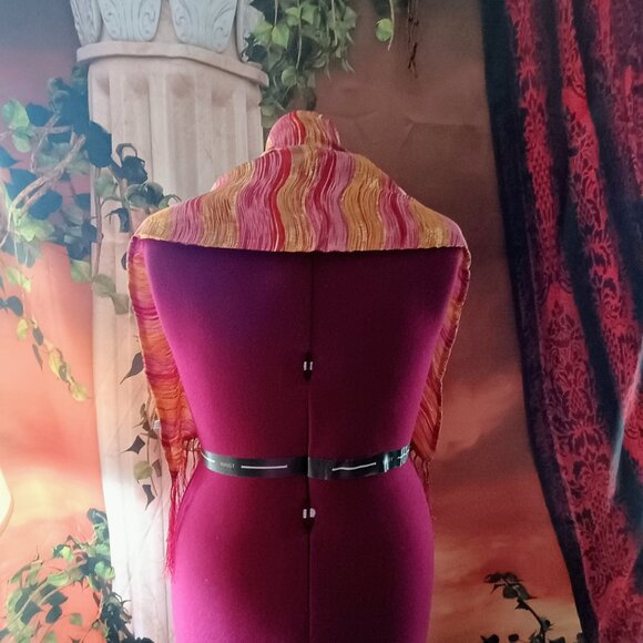 NWT: Fingmian Sze see desc. Multicolor 100% Mulberry Silk Scarf Shawl Wrap - Picture 2 of 8